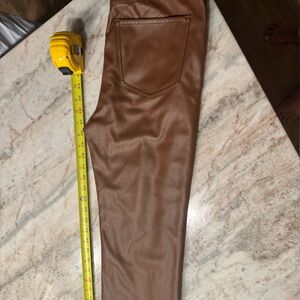 Brown Faux Leather Pants